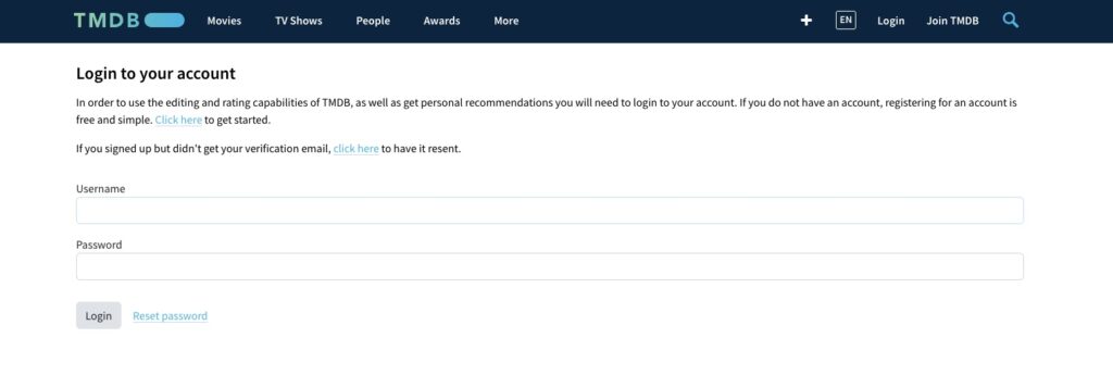 Tmdb api for movie engine